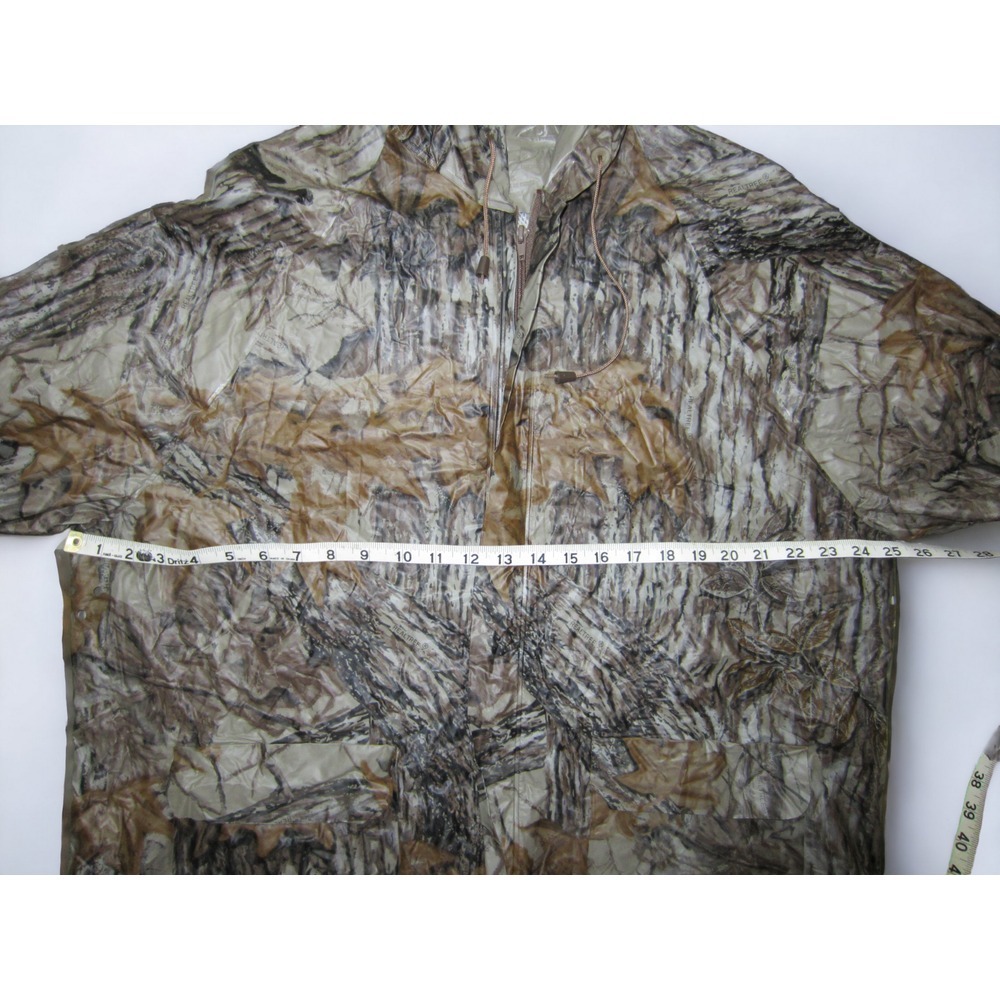 Stearns Vinyl Dry-Wear Hunting Hooded Rain Jacket Real Tree Camo Waterproof L - Picture 9 of 10
